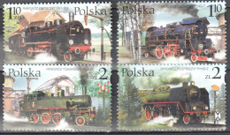 Poland  2002 - Steam Locomotives  Mi 3997-4000 - Strip Of 4 - MNH(**) - Nuevos