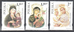 Poland 2002 - Sanctuaries Of Holy Lady - Mi.3987-89 - MNH(**) - Nuevos