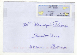 Enveloppe FRANCE Avec Vignette Affranchissement Lettre Prioritaire Oblitération LA ROCHE SUR FORON 01/06/2011 - 2000 Type « Avions En Papier »