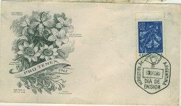 ARGENTINA 1960  (3 December) Unaddressed TEMEX First Day Cover With Crease Of Jacaranda Flower Stamp SG 999 - Lettres & Documents