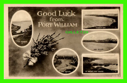 PORT WILLIAM, ÉCOSSE - GOOD LUCK - 6 MULTIVUES -  VALENTINE & SONS LTD  - SEPIATYPE POSTCARD - - Dumfriesshire