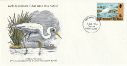 GILBERT ISLANDS - 2 Env. FDC, WWF, Idole Mauresque, Aigrette Des Récifs - 1976 - Médaillier Franklin N° 19-20 - Gilbert- En Ellice-eilanden (...-1979)