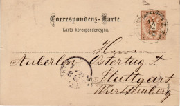 POLAND / AUSTRIAN ANNEXATION 1886  POSTCARD  SENT FROM  LWÓW TO STUTTGART - Covers & Documents