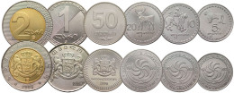 GEORGIA 6 COINS SET 5 10 20 50 TETRI THETRI - 1 2 LARI BIMETAL 1993 2006 UNC - Géorgie