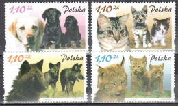 Poland 2002 Mammals And Their Kittens Mi.3965-68 - MNH(**) - Unused Stamps