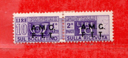 (D) TRIESTE A *-1947-48 - PACCHI POSTALI. Lire.10. Unif. 6. Linguellati. MH*. - Paquetes Postales/consigna