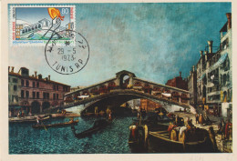 36-Tematica Saluti Da "Italia Nel Mondo"-Tunisia-1973-Venezia-Cartolina Maximum Con Annullo Speciale - Souvenir De...