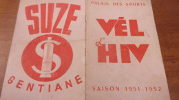 CYCLE VELO PROGRAMME VEL D HIV PALAIS DES SPORTS  SAISON 1951 1952 - Programma's