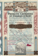 - Titre De 1943 - Société De Produits Chimiques Et Engrais D'Auby - Société Anonyme - Déco - Industrie