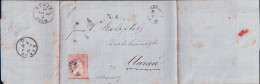 Lettre Suisse, Helvetia Assise Non Dentelé 15 Ct Rose, Cachet Richtenschweil ZH - Aarau (28.11.1858?) - Covers & Documents