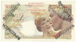 Martinique 1000 Francs ND(1947-49) SPECIMEN –  Rare P-33s - Other - America