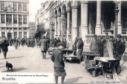 BELGIQUE BRUXELLES MARCHANDS DE MOURRON SUR LA GRAND'PLACE TRÈS  BELLE ANIMATION 9X14 REIMPRESSION DE CARTES ANCIENNES - Ambachten