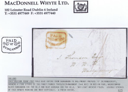 Ireland Uniform Penny Post Tyrone 1840 Fancy Framed PAID/*at*/DUNGANNON Unusually Clear On Letter To Ballymoney - Préphilatélie