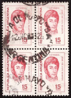 ARGENTINA • SAN MARTIN • CUADRO SELLOS USADOS DE 15 PESOS • EMISIÓN AÑO 1976 - Used Stamps