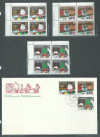Canada # 1067-1068-1069 UL. PB. MNH + FDC - Christmas 1985 - Santa Claus Parade - Blocks & Sheetlets