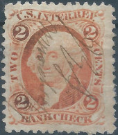 United States,U.S.A,1871 Revenue Stamp  U.S. Inter. Rev, RANK CHECK - 2 Cents ,variety In Colour - Used - Fiscale Zegels