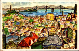 California San Francisco Panoramic View By Ted Lewy 1954 - San Francisco