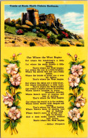 North Dakota Badlands Castle Rock And Poem Out Where The West Begins By Arthur Chapman 1961 - Autres & Non Classés