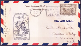 Canada 1930 First Flight Cover From City Medicine Hat To Moose Jaw, Postal History - Erst- U. Sonderflugbriefe