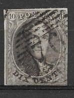 OBP10 Cu, Gestempeld Met Kader Onderaan Links Verlengd - 1849-1900