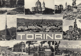 CARTOLINA  TORINO,PIEMONTE-STAZIONE DI PORTA NUOVA-BASILICA DI SUPERGA-PIAZZA S.CARLO-PIAZZA CASTELLO-VIAGGIATA 1968 - Stazione Porta Nuova