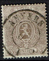 25A Obl  TB  Anvers - 1866-1867 Piccolo Leone