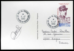 Saint Pierre Et Miquelon - 1990 - Entiers Postaux  Yv 30  De Gaulle Cachet St Pierre 4-7 1991 - Covers & Documents