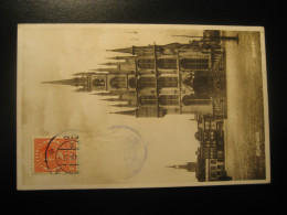 GOUDA Stadhuis 1929 Cancel To Barcelona Spain NETHERLANDS Postcard - Gouda