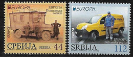 2013 Serbien   Mi. 501-2**MNH Europa: Postfahrzeuge. - 2013