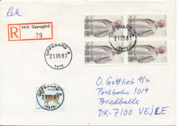 Norway Registered Cover Sent To Denmark Oppegard 21-9-1983 - Briefe U. Dokumente