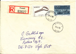 Norway Registered Cover Sent To Denmark Nunset 16-6-1988 - Lettres & Documents