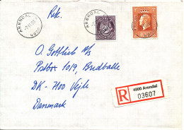 Norway Registered Cover Sent To Denmark Arendal 7-11-1983 - Briefe U. Dokumente