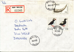 Norway Registered Cover Sent To Denmark Molde 18-11-1983 - Briefe U. Dokumente