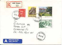 Norway Registered Cover Sent To Denmark Kleppe 25-8-1993 - Brieven En Documenten