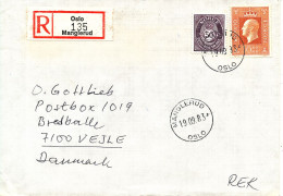 Norway Registered Cover Sent To Denmark Oslo Manglerud 19-9-1983 - Covers & Documents