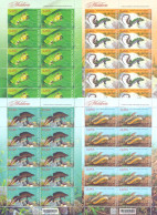 2023. Moldova, Fauna, Red Book Of Moldova, Amphibies And Reptilies, 4 Sheetlets,  Mint/** - Moldavie