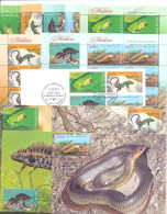 2023. Moldova, Fauna, Red Book Of Moldova, Amphibies And Reptilies, 4v + 4sheetlets + FDC + 4maxicards,  Mint/** - Moldavie