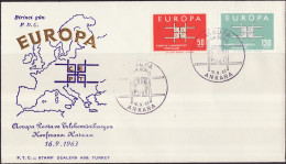 Europa CEPT 1963 Turquie - Türkei - Turkey FDC2 Y&T N°1672 à 1673 - Michel N°1888 à 1889 - 1963