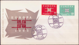 Europa CEPT 1963 Turquie - Türkei - Turkey FDC5 Y&T N°1672 à 1673 - Michel N°1888 à 1889 - 1963