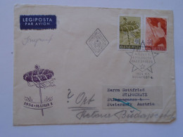 S3.38  Hungary  Cover    - FDC  - 1954 May 1,  Airmal  To Austria - Cartas & Documentos