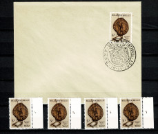 1961 1175 FDC ( Gent ) & Zegels Met Plaatnummer 1 , 2 , 3  & 4** : " Journée Du Timbre /Dag Vd Postzegel 1961  " - 1961-1970