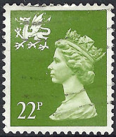 GREAT BRITAIN Wales 1984 QEII 22p Bright Green Machin SGW55 Used - Pays De Galles