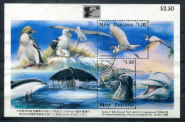 NEUSEELAND Block 59, Bl.59 Canc. - Vögel,Wal,Delfin,Robbe,Birds,Whale,Dolphin,Seal - NEW ZEALAND / NOUVELLE-ZÉLANDE - Hojas Bloque