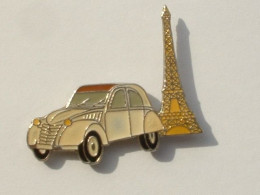 Pin's CITROËN 2 CV - TOUR EIFFEL - Citroën