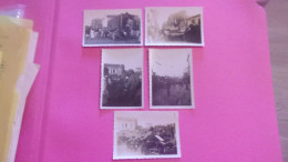 WWII RARE 5 PHOTOS AMATEUR LIBERATION DE CLAMART  24 AOUT 1944 DONT VEHICULE US CAMOUFLE - Clamart