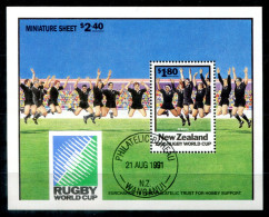 NEUSEELAND Block 29, Bl.29 Canc. - Rugby - NEW ZEALAND / NOUVELLE-ZÉLANDE - Blocks & Sheetlets