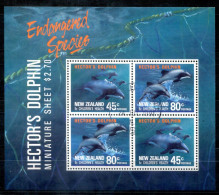 NEUSEELAND Block 28, Bl.28 Canc. - Delfin, Dolphin, Dauphine - NEW ZEALAND / NOUVELLE-ZÉLANDE - Blocs-feuillets