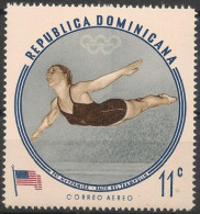 DOMINICANA 1960 - 1v - MNH - Pat McCormick - USA - Melbourne Olympics -Diving - Plongeon - Tauchen - Swimming Natation - Zomer 1956: Melbourne