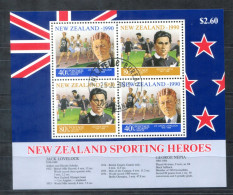 NEUSEELAND Block 26, Bl.26 Canc. - Sporting Heroes, Héros Sportifs - NEW ZEALAND / NOUVELLE-ZÉLANDE - Blocs-feuillets