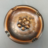 Vintage Copper Ashtray With Four Slots #0401 - Ashtrays